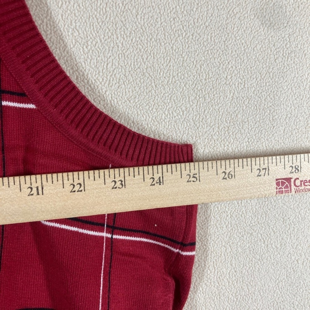 Bobby Jones Mens Windowpane Sweater Vest XXL Red Golf Prep Academia Grandpacore - Picture 5 of 6